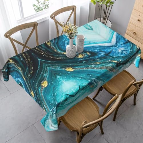 JBYJBX Rechteckige Tischdecke mit Marmordruck, Steinblau, Gold, für Esszimmer, Party, Innen- und Außenbereich, dekorative Tischdecke JBYJBX Rechteckige Tischdecke mit Marmordruck, Steinblau, Gold, für Esszimmer, Party, Innen- und Außenbereich, dekorative Tischdecke von JBYJBX