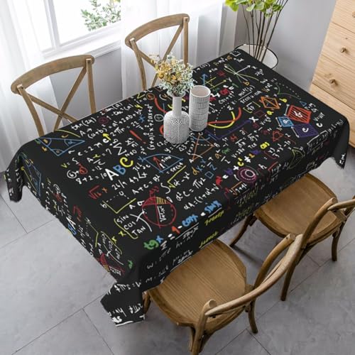 JBYJBX Rechteckige Tischdecke mit Mathe-Formel-Druck, für Esszimmer, Party, Innen- und Außenbereich, dekorative Tischdecke von JBYJBX