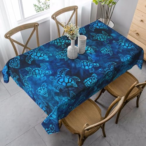 JBYJBX Rechteckige Tischdecke mit Meeresschildkrötenmuster, für Esszimmer, Party, Innen- und Außenbereich, dekorative Tischdecke von JBYJBX
