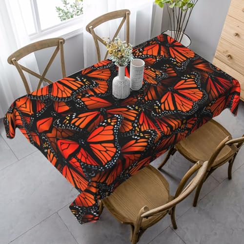 JBYJBX Rechteckige Tischdecke mit Monarch-Schmetterlings-Druck, für Esszimmer, Party, Innen- und Außenbereich, dekorative Tischdecke von JBYJBX