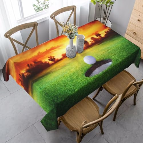 JBYJBX Rechteckige Tischdecke mit Motiv "Sport Golfball", Sonnenuntergang, Baum, für Esszimmer, Party, Innen- und Außenbereich, dekorative Tischdecke JBYJBX Rechteckige Tischdecke mit Motiv "Sport Golfball", Sonnenuntergang, Baum, für Esszimmer, Party, Innen- und Außenbereich, dekorative Tischdecke von JBYJBX