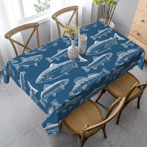 JBYJBX Rechteckige Tischdecke mit Ozeanfisch-Motiv, für Esszimmer, Party, Innen- und Außenbereich, dekorative Tischdecke JBYJBX Rechteckige Tischdecke mit Ozeanfisch-Motiv, für Esszimmer, Party, Innen- und Außenbereich, dekorative Tischdecke von JBYJBX