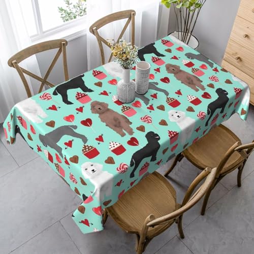 JBYJBX Rechteckige Tischdecke mit Pudel-Motiv, für Esszimmer, Party, Innen- und Außenbereich, dekorative Tischdecke JBYJBX Rechteckige Tischdecke mit Pudel-Motiv, für Esszimmer, Party, Innen- und Außenbereich, dekorative Tischdecke von JBYJBX