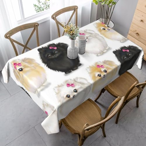 JBYJBX Rechteckige Tischdecke mit Zwergspitzmuster, für Esszimmer, Party, Innen- und Außenbereich, dekorative Tischdecke JBYJBX Rechteckige Tischdecke mit Zwergspitzmuster, für Esszimmer, Party, Innen- und Außenbereich, dekorative Tischdecke von JBYJBX