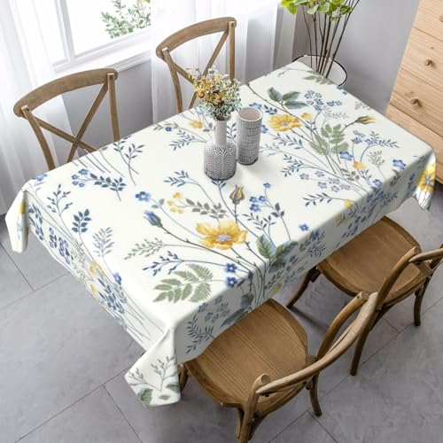 JBYJBX Rechteckige Tischdecke mit blauem Blumenmuster, Rosen, für Esszimmer, Party, Innen- und Außenbereich, dekorative Tischdecke JBYJBX Rechteckige Tischdecke mit blauem Blumenmuster, Rosen, für Esszimmer, Party, Innen- und Außenbereich, dekorative Tischdecke von JBYJBX