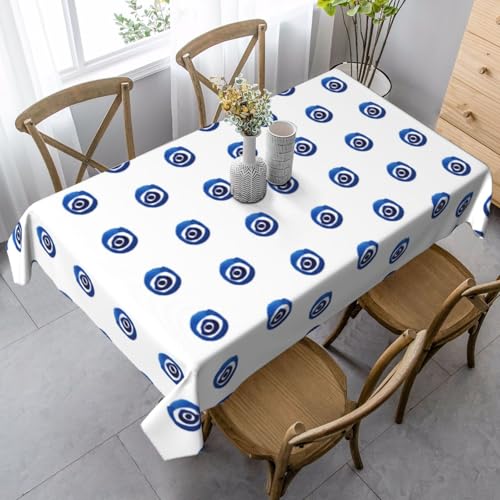 JBYJBX Rechteckige Tischdecke mit bösen Blicken, für Esszimmer, Party, Innen- und Außenbereich, dekorative Tischdecke JBYJBX Rechteckige Tischdecke mit bösen Blicken, für Esszimmer, Party, Innen- und Außenbereich, dekorative Tischdecke von JBYJBX