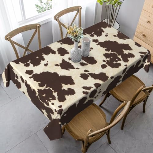 JBYJBX Rechteckige Tischdecke mit braunem Kuh-Motiv, für Esszimmer, Party, Innen- und Außenbereich, dekorative Tischdecke von JBYJBX