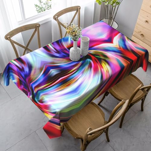 JBYJBX Rechteckige Tischdecke mit buntem Batikdruck, für Esszimmer, Party, Innen- und Außenbereich, dekorative Tischdecke JBYJBX Rechteckige Tischdecke mit buntem Batikdruck, für Esszimmer, Party, Innen- und Außenbereich, dekorative Tischdecke von JBYJBX