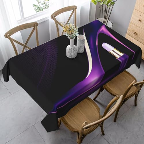JBYJBX Rechteckige Tischdecke mit elegantem, violettem High Heels, für Esszimmer, Party, Innen- und Außenbereich, dekorative Tischdecke von JBYJBX