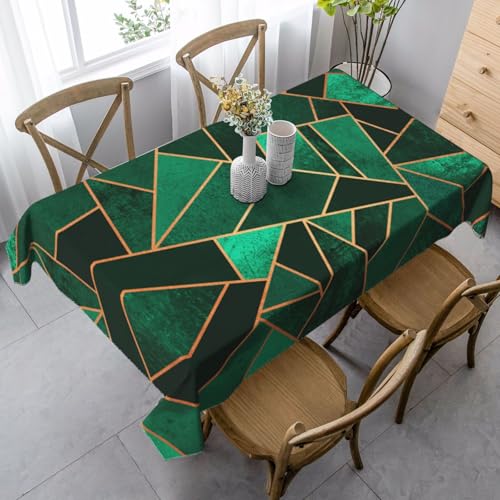 JBYJBX Rechteckige Tischdecke mit geometrischem Druck, für Esszimmer, Party, Innen- und Außenbereich, dekorative Tischdecke, Schwarz und Gold von JBYJBX