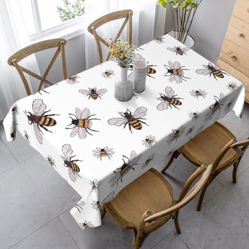 JBYJBX Rechteckige Tischdecke mit lustigem Bienen-Druck, für Esszimmer, Party, Innen- und Außenbereich, dekorative Tischdecke JBYJBX Rechteckige Tischdecke mit lustigem Bienen-Druck, für Esszimmer, Party, Innen- und Außenbereich, dekorative Tischdecke von JBYJBX
