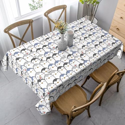 JBYJBX Rechteckige Tischdecke mit niedlichem Pinguin-Druck, für Esszimmer, Party, Innen- und Außenbereich, dekorative Tischdecke von JBYJBX