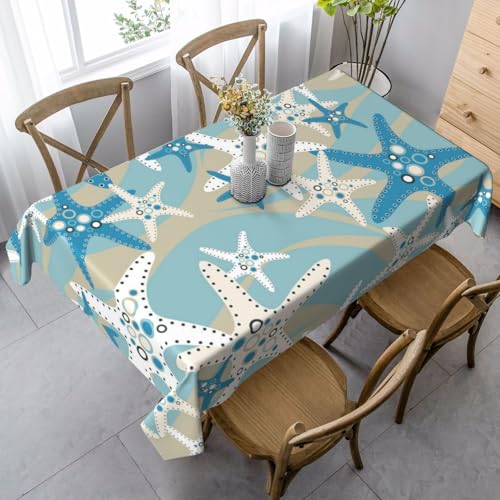 JBYJBX Rechteckige Tischdecke mit schönem Seestern-Druck, für Esszimmer, Party, Innen- und Außenbereich, dekorative Tischdecke JBYJBX Rechteckige Tischdecke mit schönem Seestern-Druck, für Esszimmer, Party, Innen- und Außenbereich, dekorative Tischdecke von JBYJBX