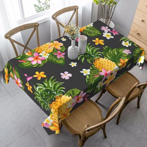 JBYJBX Rechteckige Tischdecke mit tropischem Ananas, Hawaii-Druck, für Esszimmer, Party, Innen- und Außenbereich, dekorative Tischdecke von JBYJBX