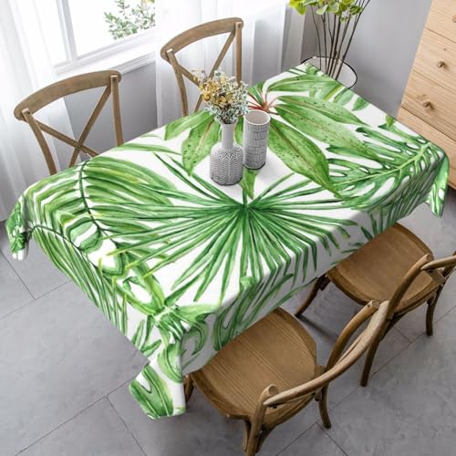 JBYJBX Rechteckige Tischdecke mit tropischen Palmen-Bananenblättern, für Esszimmer, Party, Innen- und Außenbereich, dekorative Tischdecke von JBYJBX