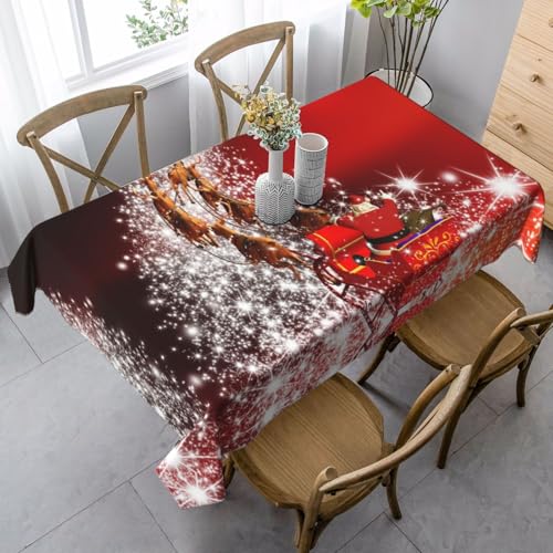 JBYJBX Rechteckige Tischdecke mit weihnachtlichem Zauberdruck, für Esszimmer, Party, Innen- und Außenbereich, dekorative Tischdecke von JBYJBX