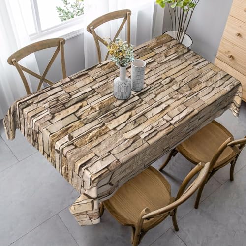 JBYJBX Rustikale Tischdecke mit Ziegelstein-Motiv, rechteckig, für Esszimmer, Party, Innen- und Außenbereich, dekorative Tischdecke JBYJBX Rustikale Tischdecke mit Ziegelstein-Motiv, rechteckig, für Esszimmer, Party, Innen- und Außenbereich, dekorative Tischdecke von JBYJBX