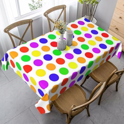 JBYJBX Schöne rechteckige Tischdecke mit Punktmuster, für Esszimmer, Party, Innen- und Außenbereich, dekorative Tischdecke von JBYJBX