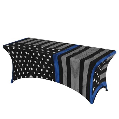 JBYJBX Tischdecke, Motiv: Amerikanische dünne blaue Flagge, für den Außenbereich, groß, rechteckig, oval, einfache Installation JBYJBX Tischdecke, Motiv: Amerikanische dünne blaue Flagge, für den Außenbereich, groß, rechteckig, oval, einfache Installation von JBYJBX