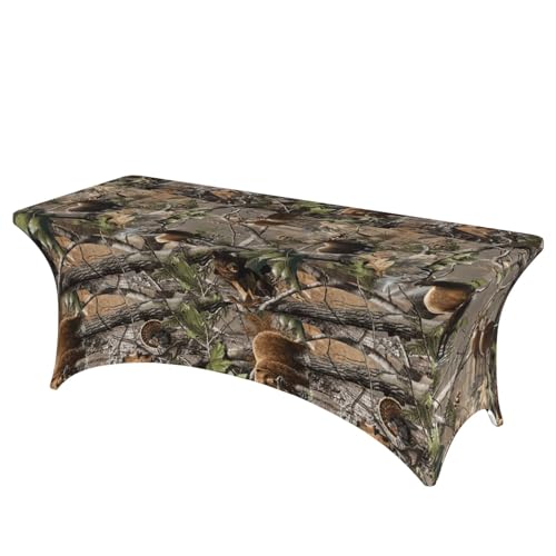 JBYJBX Tischdecke, Motiv: Jagd, Hirsch, Bär, Elch, für den Außenbereich, groß, rechteckig, oval, einfache Installation JBYJBX Tischdecke, Motiv: Jagd, Hirsch, Bär, Elch, für den Außenbereich, groß, rechteckig, oval, einfache Installation von JBYJBX