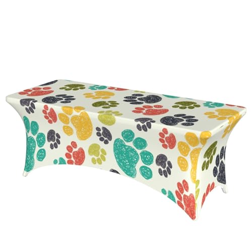 JBYJBX Tischdecke, niedlich, bunt, Hundepfotenabdruck, für den Außenbereich, groß, rechteckig, oval, einfache Installation JBYJBX Tischdecke, niedlich, bunt, Hundepfotenabdruck, für den Außenbereich, groß, rechteckig, oval, einfache Installation von JBYJBX