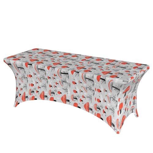 JBYJBX Tischdecke mit Cartoon-Pilz-Druck, für den Außenbereich, groß, rechteckig, oval, einfache Installation JBYJBX Tischdecke mit Cartoon-Pilz-Druck, für den Außenbereich, groß, rechteckig, oval, einfache Installation von JBYJBX