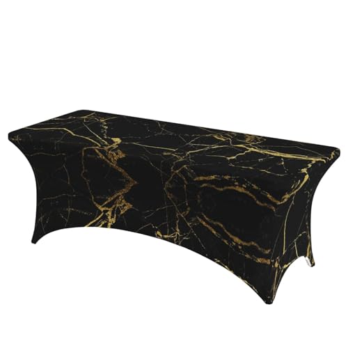 JBYJBX Tischdecke mit Marmor-Druck, für den Außenbereich, groß, rechteckig, oval, einfache Installation, Schwarz / goldfarben JBYJBX Tischdecke mit Marmor-Druck, für den Außenbereich, groß, rechteckig, oval, einfache Installation, Schwarz / goldfarben von JBYJBX