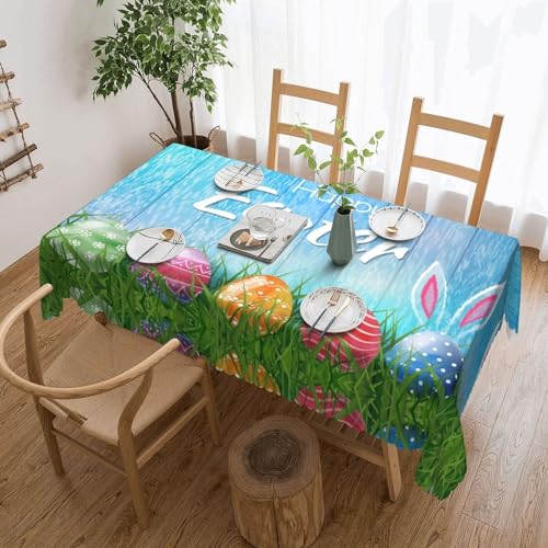 JBYJBX Tischdecke mit Osterei-Hasen-Motiv, Holzdruck, waschbar, wasserdicht, Tischdecke, Ostern, Thanksgiving, Weihnachtsfeiern JBYJBX Tischdecke mit Osterei-Hasen-Motiv, Holzdruck, waschbar, wasserdicht, Tischdecke, Ostern, Thanksgiving, Weihnachtsfeiern von JBYJBX