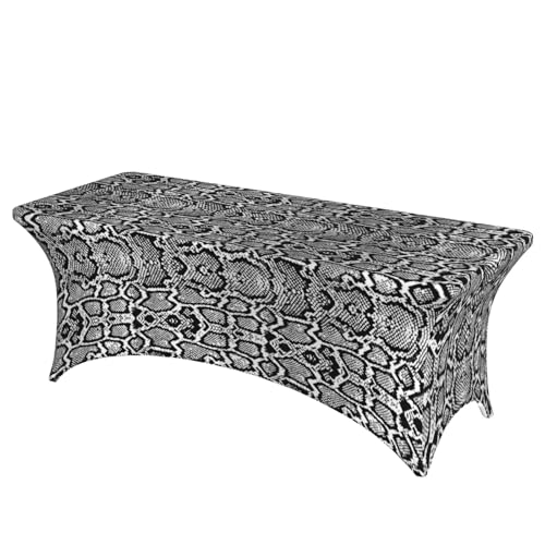 JBYJBX Tischdecke mit Schlangenhaut-Druck, für den Außenbereich, groß, rechteckig, oval, einfache Installation, Schwarz / Weiß JBYJBX Tischdecke mit Schlangenhaut-Druck, für den Außenbereich, groß, rechteckig, oval, einfache Installation, Schwarz / Weiß von JBYJBX