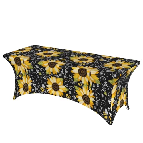 JBYJBX Tischdecke mit Sonnenblumen-Bienen-Druck, für den Außenbereich, groß, rechteckig, oval, einfache Installation JBYJBX Tischdecke mit Sonnenblumen-Bienen-Druck, für den Außenbereich, groß, rechteckig, oval, einfache Installation von JBYJBX