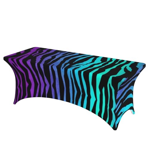JBYJBX Tischdecke mit Zebrastreifen-Druck, für den Außenbereich, groß, rechteckig, oval, einfache Installation, Violett / Blau / Grün JBYJBX Tischdecke mit Zebrastreifen-Druck, für den Außenbereich, groß, rechteckig, oval, einfache Installation, Violett / Blau / Grün von JBYJBX