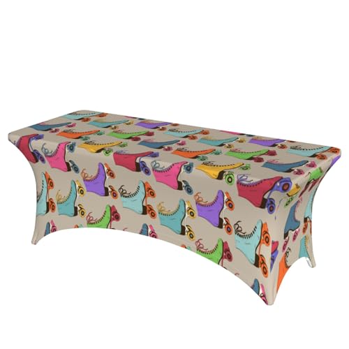 JBYJBX Tischdecke mit buntem Rollschuh-Druck, für den Außenbereich, groß, rechteckig, oval, einfache Installation JBYJBX Tischdecke mit buntem Rollschuh-Druck, für den Außenbereich, groß, rechteckig, oval, einfache Installation von JBYJBX