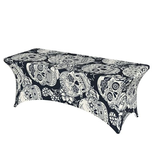 JBYJBX Tischdecke mit floralem Totenkopf-Druck, für den Außenbereich, groß, rechteckig, oval, einfache Installation JBYJBX Tischdecke mit floralem Totenkopf-Druck, für den Außenbereich, groß, rechteckig, oval, einfache Installation von JBYJBX