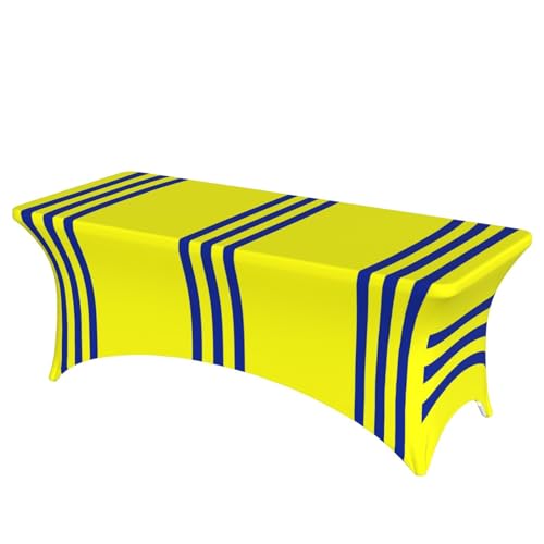 JBYJBX Tischdecke mit gelben und blauen Streifen, für den Außenbereich, groß, rechteckig, oval, einfache Installation JBYJBX Tischdecke mit gelben und blauen Streifen, für den Außenbereich, groß, rechteckig, oval, einfache Installation von JBYJBX