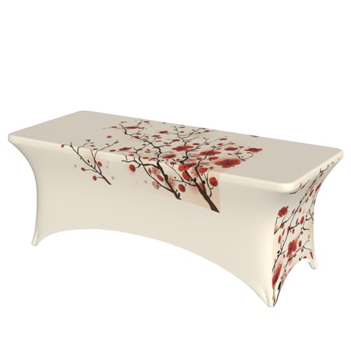 JBYJBX Tischdecke mit japanischem Blumendruck, für den Außenbereich, groß, rechteckig, oval, einfache Installation von JBYJBX