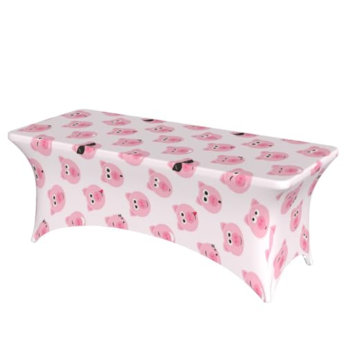 JBYJBX Tischdecke mit lustigem rotem Schweinegesicht, für den Außenbereich, groß, rechteckig, oval, einfache Installation von JBYJBX