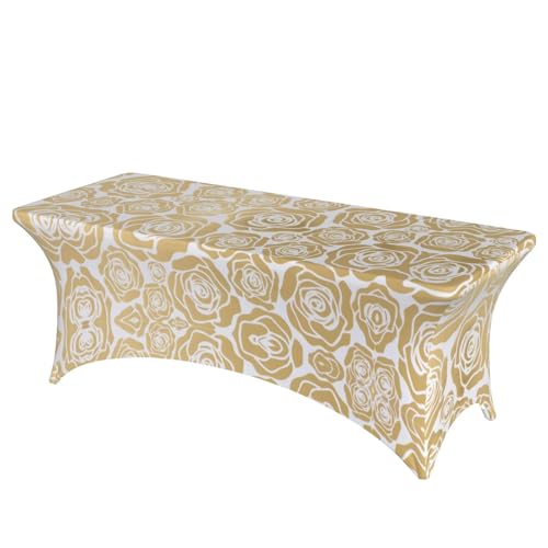 JBYJBX Tischdecke mit vielen goldenen Blumen, für den Außenbereich, groß, rechteckig, oval, einfache Installation JBYJBX Tischdecke mit vielen goldenen Blumen, für den Außenbereich, groß, rechteckig, oval, einfache Installation von JBYJBX
