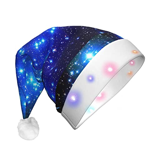 JBYJBX Weihnachtsmütze mit blauen leuchtenden Sternen, LED-Weihnachtsmütze für Erwachsene, Weihnachtsmütze mit Lichtern, Weihnachtszubehör von JBYJBX