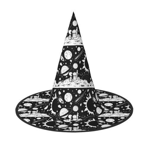 Jbyjbx Astronauten-Druck, Karneval, Halloween, Hexenhut, Motto-Partys, Hut, Cosplay, Maskerade, Urlaubsdekoration Jbyjbx Astronauten-Druck, Karneval, Halloween, Hexenhut, Motto-Partys, Hut, Cosplay, Maskerade, Urlaubsdekoration von JBYJBX