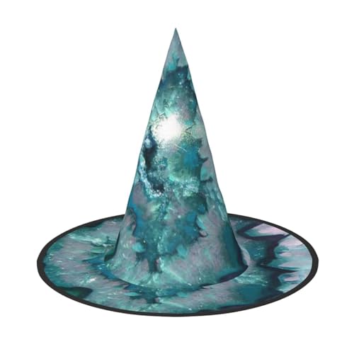 Jbyjbx Blaugrüner Achat-Druck, Karneval, Halloween, Hexenhut, Motto-Partys, Hut, Cosplay, Maskerade, Urlaubsdekoration Jbyjbx Blaugrüner Achat-Druck, Karneval, Halloween, Hexenhut, Motto-Partys, Hut, Cosplay, Maskerade, Urlaubsdekoration von JBYJBX