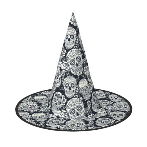 Jbyjbx Blumenschädel-Druck, Karneval, Halloween, Hexenhut, Motto-Partys, Hut, Cosplay, Maskerade, Urlaubsdekoration Jbyjbx Blumenschädel-Druck, Karneval, Halloween, Hexenhut, Motto-Partys, Hut, Cosplay, Maskerade, Urlaubsdekoration von JBYJBX