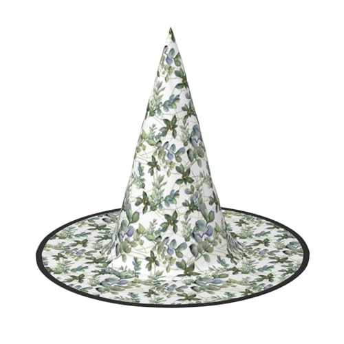 Jbyjbx Grüner Eukalyptusblätter, Druck, Karneval, Halloween, Hexenhut, Motto-Partys, Hut, Cosplay, Maskerade, Urlaubsdekoration Jbyjbx Grüner Eukalyptusblätter, Druck, Karneval, Halloween, Hexenhut, Motto-Partys, Hut, Cosplay, Maskerade, Urlaubsdekoration von JBYJBX