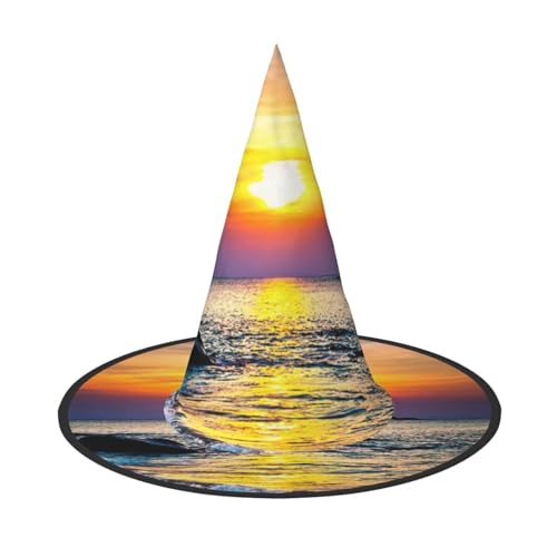 Jbyjbx Strand und Sonnenuntergang Druck Karneval Halloween Hexenhut Motto-Partys Hut Cosplay Maskerade Urlaub Dekor Jbyjbx Strand und Sonnenuntergang Druck Karneval Halloween Hexenhut Motto-Partys Hut Cosplay Maskerade Urlaub Dekor von JBYJBX