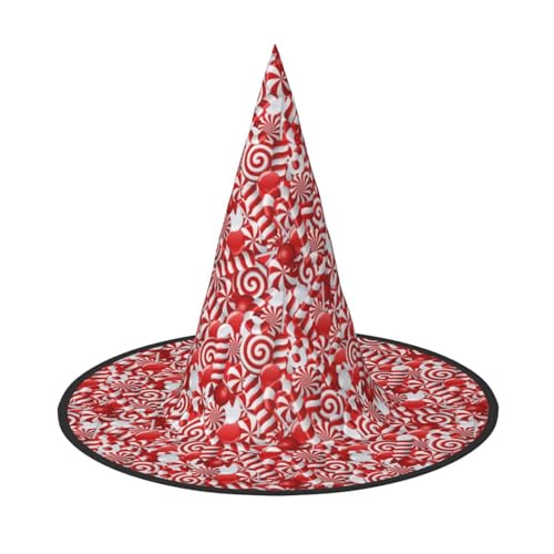 Jbyjbx Zuckerstangen-Druck, Karneval, Halloween, Hexenhut, Motto-Partys, Hut, Cosplay, Maskerade, Urlaubsdekoration von JBYJBX