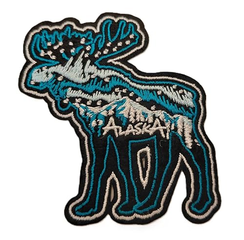 Alaska Northern Lights Aurora Elch Patch Bügelbild Alaska Northern Lights Aurora Elch Patch Bügelbild von JC Marketing