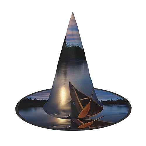 JCAKES Halloween-Hut mit Mondschein-Fluss-Druck, spitzer Hut, Halloween-Hut von JCAKES