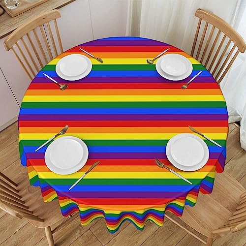 JCAKES Runde Tischdecke, Regenbogen-Muster, 150 cm, runde Tischdecke, abwischbar, für Küche, Outdoor, Party von JCAKES