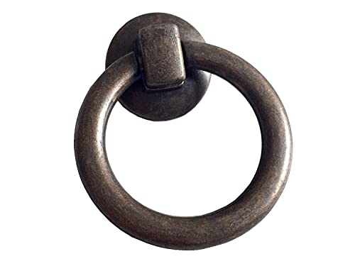 JCAKES Schubladenknopf Single Drop Pull Ring Knob Drawer Pull Pendant Dresser Pull Handles Antique Black Bronze Hardware (Color : Antique Bronze) von JCAKES