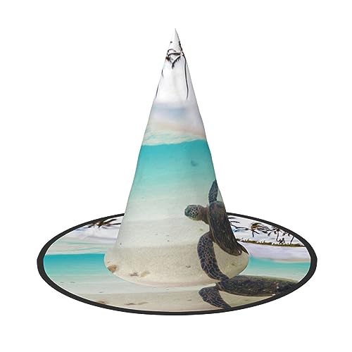 JCAKES Spitz zulaufender Halloween-Hut mit Palmen und Meeresschildkröten von JCAKES