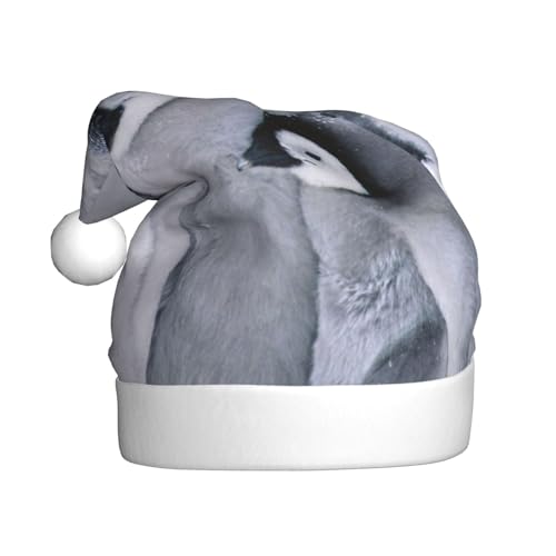JCAKES Weihnachtsmannmütze für Erwachsene Plüsch personalisierte Weihnachtsmütze Neujahr Weihnachtsfeier - niedlicher Pinguin von JCAKES